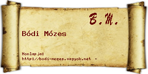 Bódi Mózes névjegykártya